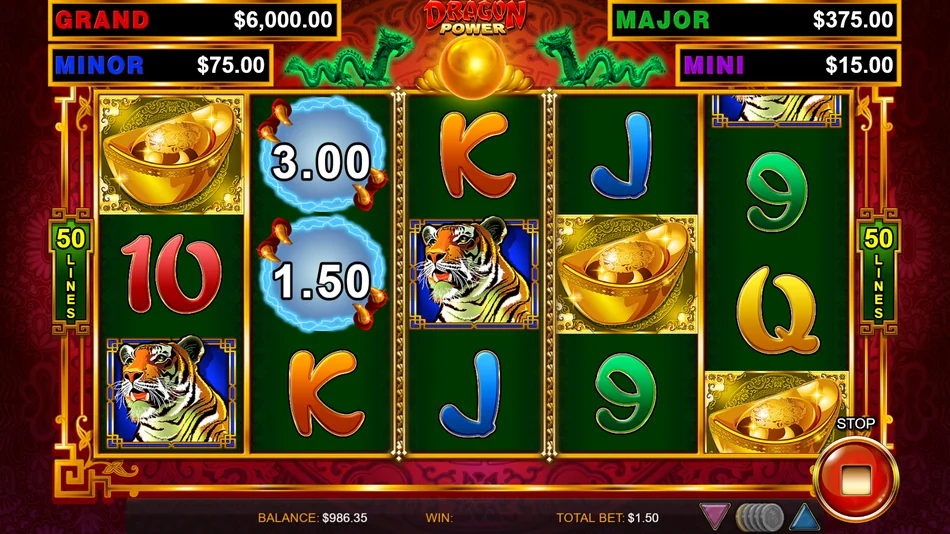 Dragon Power Hold and Spin respin screen with Orb symbols